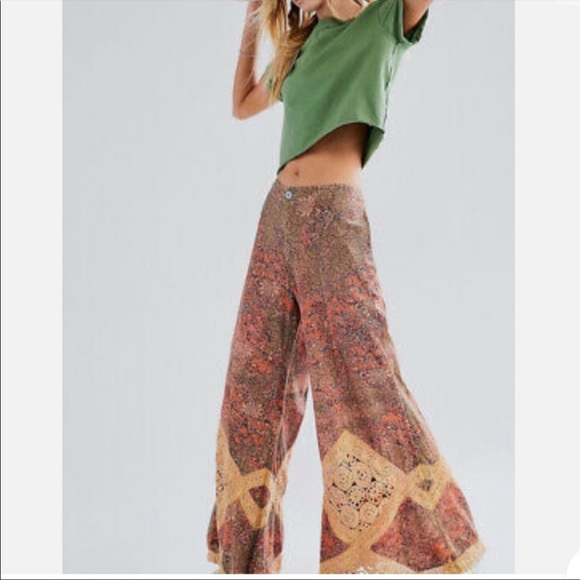 NWOT Free People Billowy Wide Legged Flare Pants - Picture 3 of 10